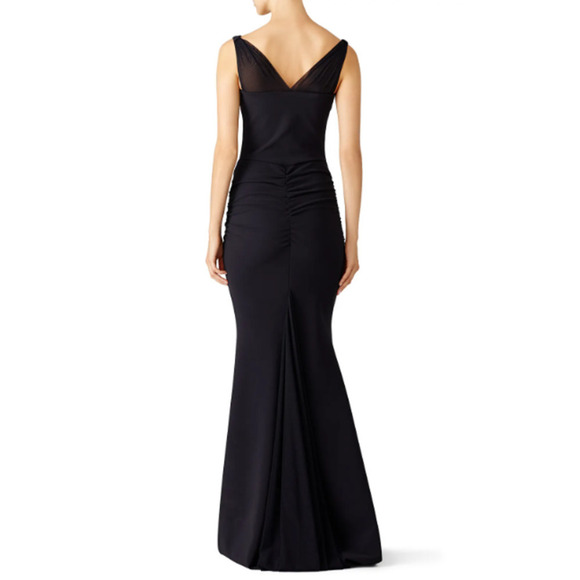 Chiara Boni Lace Illusion Gown Black  L 48 - Picture 2 of 16